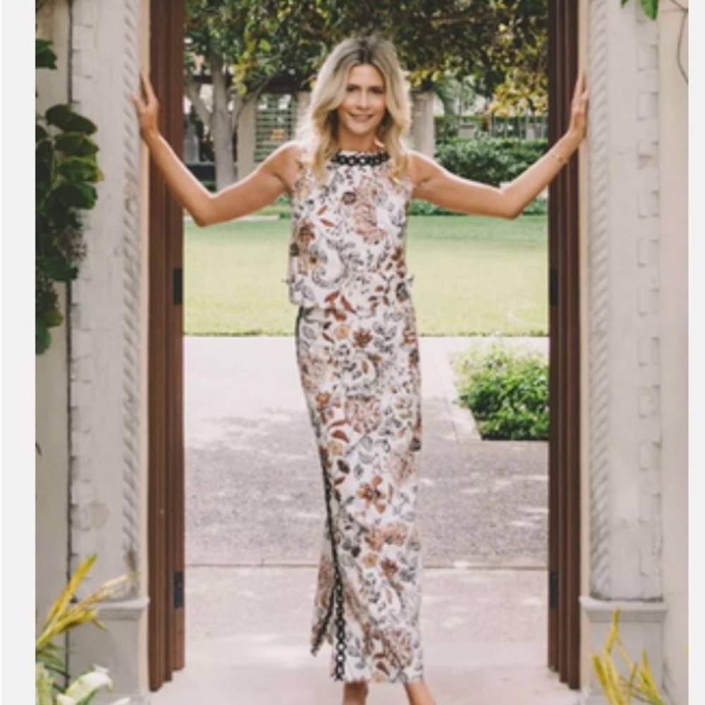 Lilly Pulitzer Sanders Maxi Skirt in Take Meowt Coconut EUC